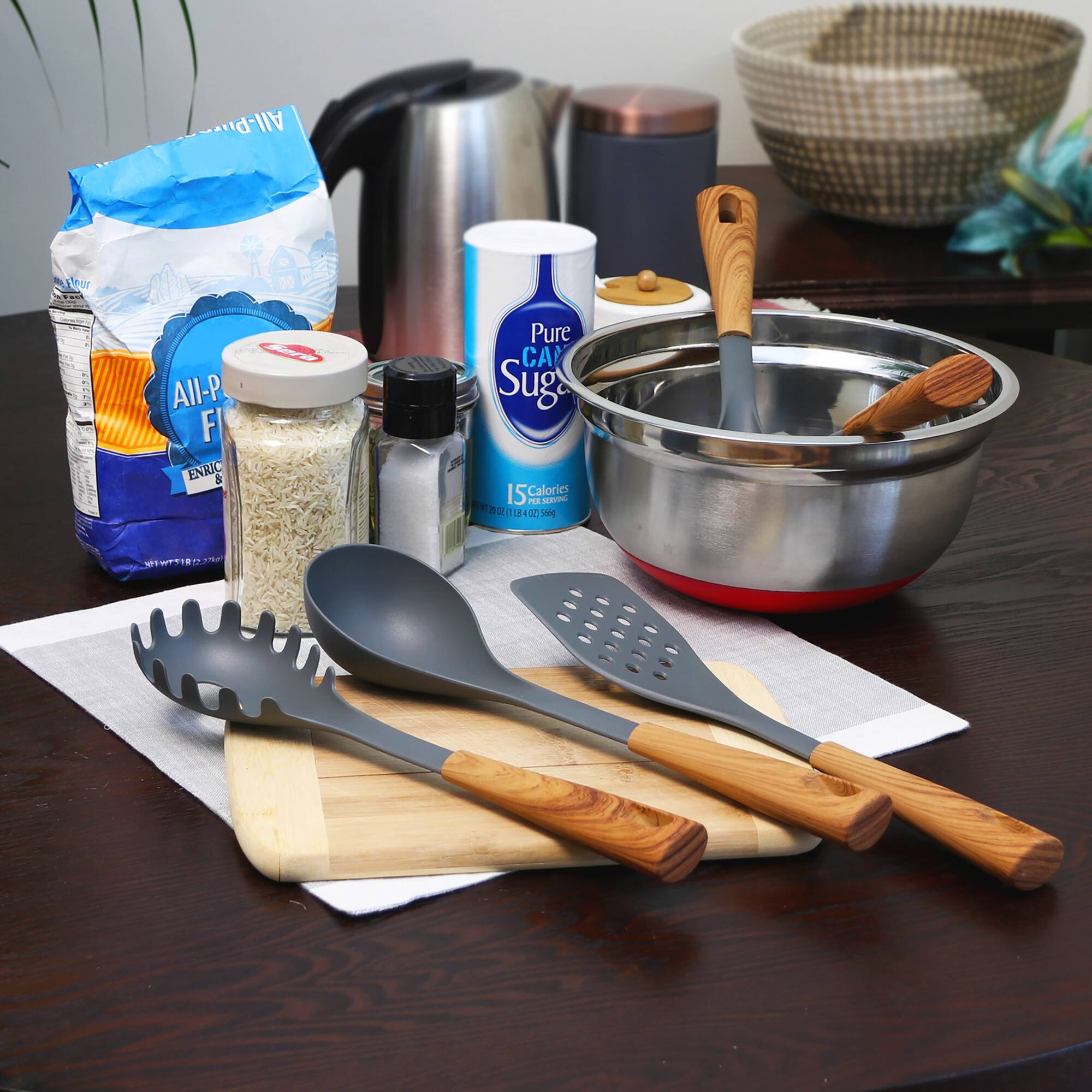 Oster Everwood Nylon & Wood Inspired Handles Kitchen Tool Set, 5ct.